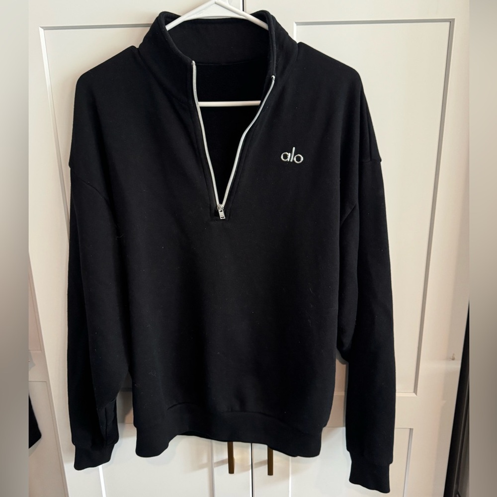 ALO Yoga Accolade 1/4 Zip Pullover - Black Size Small